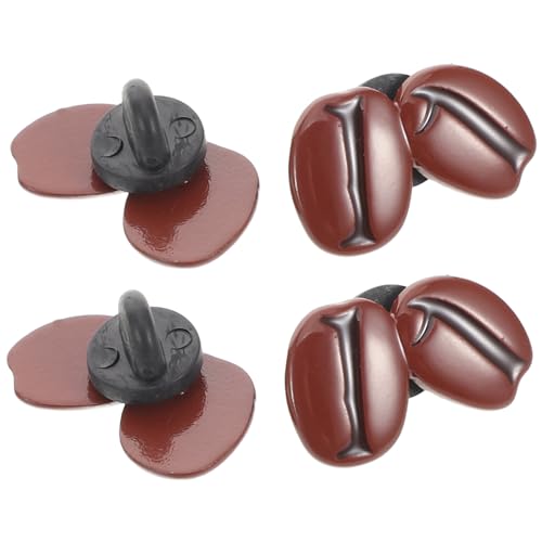TOYANDONA 4 Stück Kaffeebohnenbrosche Kaffee-Emaille-Pin Broschen Zubehör Cartoon-Revers-Abzeichen lustige abzeichen Mini-Kaffeebohnen-Anhänger süße Reversbrosche Legierung Hellbraun von TOYANDONA
