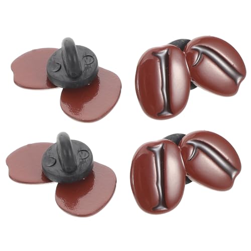 TOYANDONA 4 Stück Kaffeebohnenbrosche Kaffeebohnenschmuck Abzeichennadel lustiges Abzeichen lustige abzeichen Japan-Pin Brosche Abzeichen lustige Anstecknadel Hemdbrosche Legierung Hellbraun von TOYANDONA