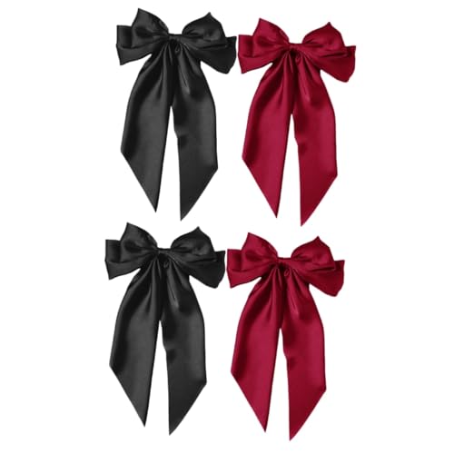 TOYANDONA 4stücke Große Satin-haarspangen Mit Schleife Für Mädchen Und Frauen Modische Haarklammern Mit Langen Bändern Für Elegante Frisuren Und Besondere Anlässe von TOYANDONA