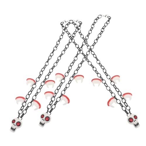 TOYANDONA 4 Stück Teiliges Halloween Halskette mit Gruseligen Anhängern und Metallketten Leichter Party Schmuck für Kostümfest Bühnenauftritte und Cosplay von TOYANDONA