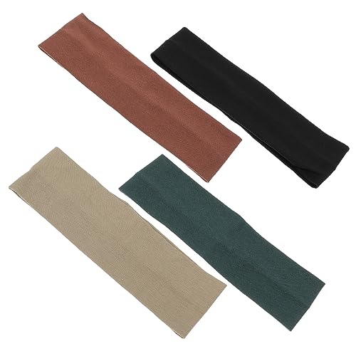 TOYANDONA 4 Stücke Damen Sport Stirnbänder Elastische Schweißableitende Headwraps Atmungsaktive Breite Stirnbänder für Yoga Fitness und Laufen Haarbänder für Sport und Alltag von TOYANDONA