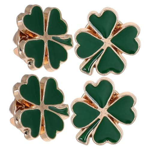 TOYANDONA 4 Stück Vierblättrige Kleeblattbrosche Saint Patricks Day Accessoires Kleeblattschmuck Für Frauen Broschen Für Frauen Anstecknadeln Für Damen Frauen Brosche Grün Legierung von TOYANDONA
