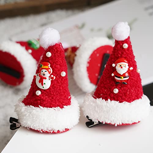 TOYANDONA 4stücke Weihnachtsmütze Haarklammern Teiliges Niedliche Santa Hut Haarspangen Festliche Haaraccessoires Für Mädchen Für Weihnachtsfeiern Und Festliche Anlässe Leicht Und von TOYANDONA