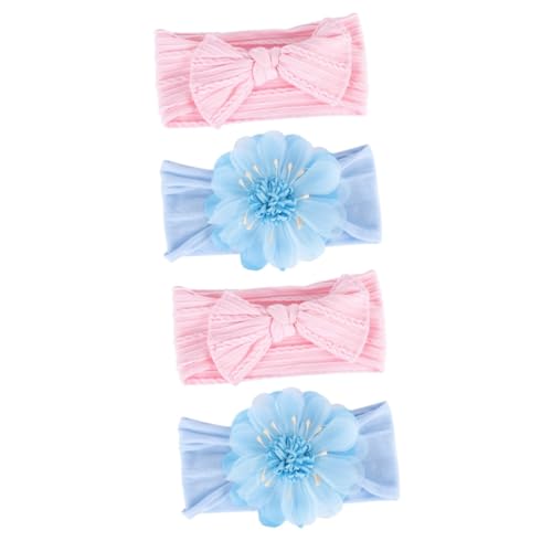 TOYANDONA 4 Stück baby stirnband Baby-Turban Nylon-Stirnband Stirnband kopfschmuck Babyschleifen Stirnband für Kleinkinder baby haarband Krawatte Kopfbedeckung Blumen Schal Kleine von TOYANDONA