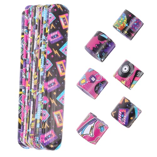 TOYANDONA Rockmusik-thema Snap Armbänder 48pcs Slap Bands Armband Armband Spielzeug TOYANDONA Rockmusik-thema Snap Armbänder 48pcs Slap Bands Armband Armband Spielzeug von TOYANDONA