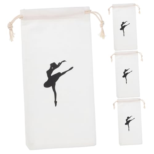 TOYANDONA Ballettschuhtasche Für Damen Und Mädchen 4 Stück Kordelzug Tasche Tragbare Aufbewahrungstasche Aus Canvas Für Tanzschuhe Leicht Und Verschleißfest Für Proben Und Wettbewerbe von TOYANDONA