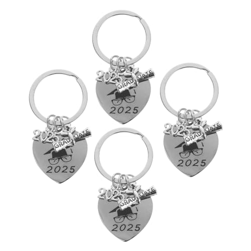 TOYANDONA 4stücke Schlüsselanhänger Aus Edelstahl Mit Abschlusskappe Für Absolventenfeiern Für Oberschul Und Mittelschulabsolventen Rostfrei Und Langlebig von TOYANDONA