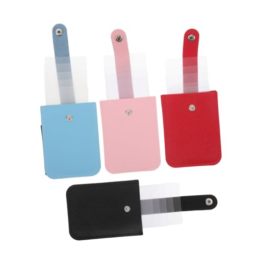 TOYANDONA 4stücke Kartenhalter Zum Herausziehen Druckknopfverschluss Aus Kunstleder Organizer-Tasche Stapelbar Schmal Minimalistisch Kreditkartenetui Multi-kartenhalter von TOYANDONA