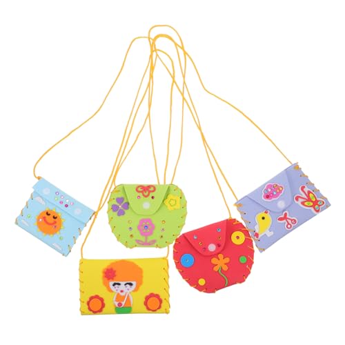 TOYANDONA 5 Sätze DIY Geldbörse Geldbörsen Kinder Geldbörse Mädchen Anzug geldbörse selber Machen Handtaschen multifunktionale Aufbewahrungstasche Mini-Handtasche Münze Münzbeutel Material von TOYANDONA