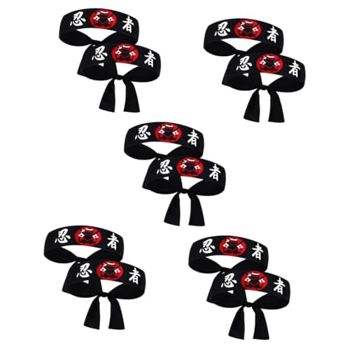 TOYANDONA 5 Sätze Japanisches Stirnband Atmungsaktives Karate Haarband Im Japanischen Stil Dekoratives Chef Zubehör Für Sport Und Alltag Langlebig Und 2 Stücke * 5 von TOYANDONA