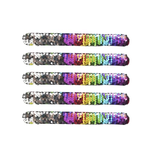 TOYANDONA 5 Stück Kinderarmband Pailletten-schnapparmbänder Party Schlagarmbänder Armband Mit Pailletten Meerjungfrau Charme Armbänder Armreif Colorful TOYANDONA 5 Stück Kinderarmband Pailletten-schnapparmbänder Party Schlagarmbänder Armband Mit Pailletten Meerjungfrau Charme Armbänder Armreif Colorful von TOYANDONA