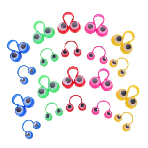 TOYANDONA 50 Stück Teiliges Augenringe Fingerpuppen Leichte Tragbare Augapfel Ringe für Halloween Party Mitgebsel Bunte Mischung Großer und Kleiner Ringe Kreatives für Unterwegs und Draußen von TOYANDONA