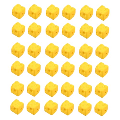 TOYANDONA 50 Stück Würfelförmige Käseperlen mit Geradem Leichte Lebensmittel Abstandshalter für DIY Schmuck Armband Halskette Schlüsselanhänger und Basteldekoration in Gelb von TOYANDONA