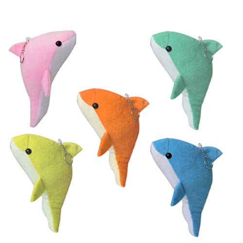 TOYANDONA 5Pcs Meerestier Schlüsselanhänger Delphinform Schlüsselbund Anhänger Plüsch Delphin Spielzeug für Kinder von TOYANDONA