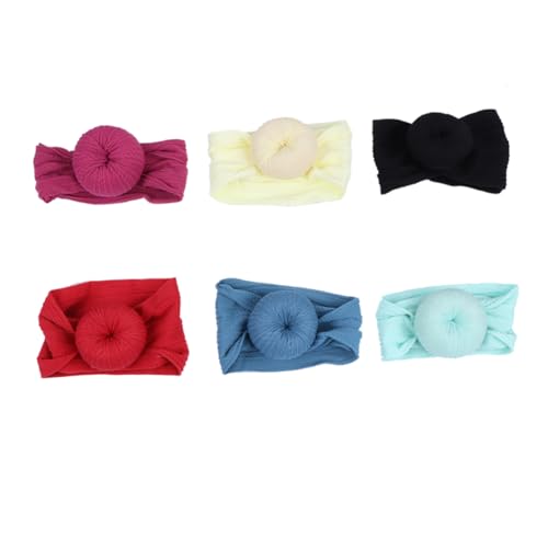 TOYANDONA 6stücke Haarband Mit Donut Design Weiche Elastische Kopfbedeckung Für Neugeborene Farben Knotted Turban Für Junge Mädchen Kleinkinder Und Junge Mädchen von TOYANDONA