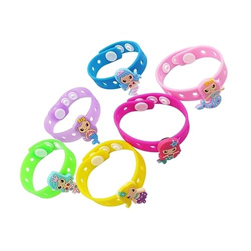 TOYANDONA 6 Stk DIY-Armbänder verstellbare Silikonarmbänder Loch Silikonarmband Meerjungfrau Kinderarmband TOYANDONA 6 Stk DIY-Armbänder verstellbare Silikonarmbänder Loch Silikonarmband Meerjungfrau Kinderarmband von TOYANDONA
