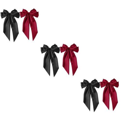 TOYANDONA 6stücke Große Haarschleifen Mit Langen Bändern Elegante Haarspangen Für Frauen Vielseitige Haaraccessoires Und Bordeauxrot Für Jeden Anlass von TOYANDONA