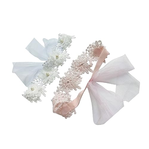 TOYANDONA 6 Stk Spitzenstirnband Blumenstirnbänder Säuglingsblume Baby-Turban baby stirnbänder Tiara Haarschmuck Mädchen Kopfbedeckungen Urlaubsstirnband Krawatte bilden Kind Spitze Weiß von TOYANDONA