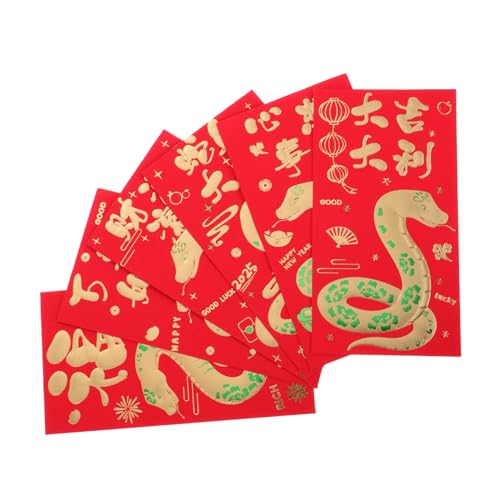 TOYANDONA 6 Stück 2025 Neujahr Roter Umschlag Roter Umschlag China Chinesisches Neujahr Hong Bao Festival Rote Umschläge Neujahr Rotes Paket Traditionelle Rote Tasche TOYANDONA 6 Stück 2025 Neujahr Roter Umschlag Roter Umschlag China Chinesisches Neujahr Hong Bao Festival Rote Umschläge Neujahr Rotes Paket Traditionelle Rote Tasche von TOYANDONA