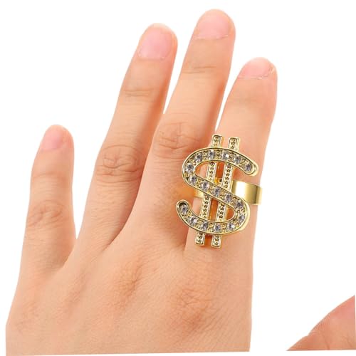 TOYANDONA 6stücke Maskeraden-dekoringe Aus Strass Teiliges Mit Geldsymbolen Statement-ringe Für Cosplay Und Partys Rapper-modeschmuck Für Halloween Und Kostümpartys von TOYANDONA