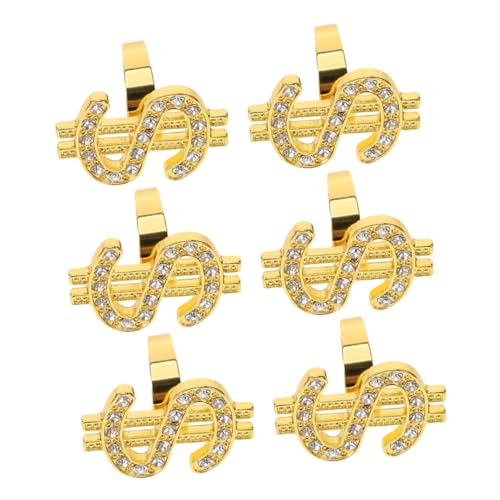 TOYANDONA 6stücke Maskeraden-dekoringe Aus Strasssteinen Und Geldsymbolen Für Cosplay-partys Statement-ringe Für Männer Modeschmuck Für Kostümpartys Und Halloween von TOYANDONA