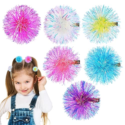 TOYANDONA 6st Haarspangen Für Damen Feines Haar Haarschmuck Schneeflocken-bopper Haarspangen Für Feines Haar Glitzer-pailletten-haarspangen Haarspangen Mit Pompons Süße Haarspangen Polyester von TOYANDONA