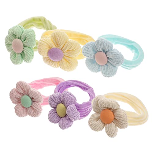 TOYANDONA 6 Stück Saiten Elastischer Blumen-haargummi Süße Haarsträhnen Süße Haargummis Für Mädchen Gummibänder Für Babys Haarschleifen Zopffixierer Für Den Sommer Kind Prinzessin von TOYANDONA