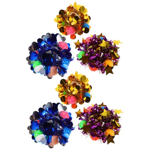 TOYANDONA 6 Stück Teiliges Cheerleading Handflower mit Glocken und Pailletten Leichte Pvc-armbänder mit Runden Stern Herzpailletten für Kindergarten Tanzaufführungen Sport von TOYANDONA