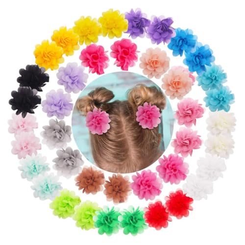 TOYANDONA 60 Stk Chiffon-Haarspange mit kinder haarschmuck weihnachts haarschmuck Haarspangen Chiffon mit Blumen Mini-Haarkrallen Haarnadel Haarklammer Haarspange für Mädchen von TOYANDONA