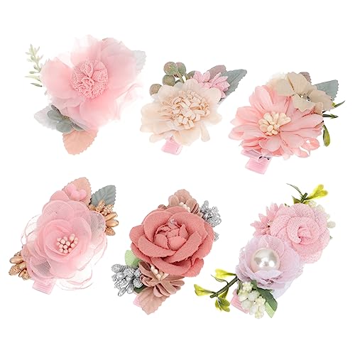 TOYANDONA 6st Mädchenhaar Haarspangen Frauen Babys Haarband Sprühen Kleinkind Alligator Schleifen Für Mädchen Krokodil Bommeln Plüsch Haarschmuck Geblümte Haarspangen Colorful Stoff von TOYANDONA