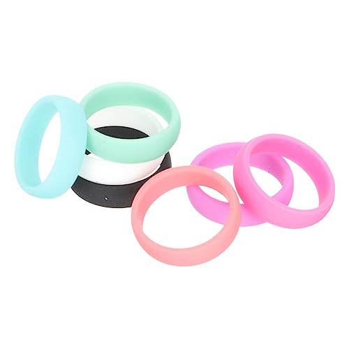 TOYANDONA 7 Stück Teiliges Frauen Silikonringe Flexible Farbenfrohe Silikonringe für Sport und Alltag Komfortabel und Rutschfest Schutz für Hochzeitsringe von TOYANDONA