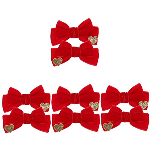 TOYANDONA 8 Stk Haarspange Samt Haarschmuck für Mädchen Haarschmuck für Babymädchen kinder haarschmuck party zubehör kinder Haarklammer Tiara Haarschleife Haarspangen für Kleinkinder rot von TOYANDONA