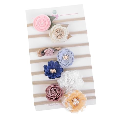 TOYANDONA 8St Stoff Baby Stirnband niedliche Blumen Kinder Kopf bedeckungen Mädchen-Stirnband elastische Stirnbänder für Babys Haargummi Haarband Stirnband für Babymädchen baby kopfschmuck von TOYANDONA