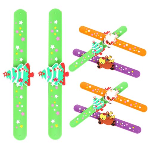 TOYANDONA 8 Teiliges Weihnachtsarmband Zum Selbermachen Leuchtende Weihnachtsdekorationen Rentier Schlagarmband Liste Weihnachtsfeiergeschenke Weihnachts Schnapparmband Schwarze von TOYANDONA