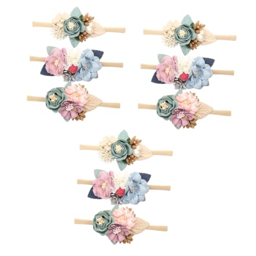 TOYANDONA 9 Stk Stirnband blumen Neugeborene Kleinkind Haarband hair- stirnbänder haarschmuck Haarbänder mit Babyblumen Kopfbedeckung für Babys wild Zubehör Kleine Stoff von TOYANDONA