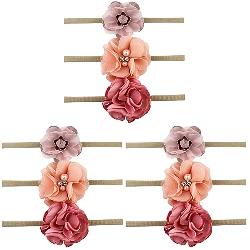 TOYANDONA 9 Stk Baby Mädchen Kopf Wickelt Nylon-stirnband Baby Mädchen Haarbänder Baby-stirnband Stirnband Für Kleinkinder Nylon-stirnbänder Kopfschmuck Neugeboren Elastizität Partybedarf von TOYANDONA