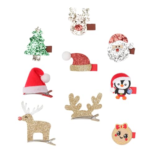 TOYANDONA 9 Stück Teiliges Weihnachts Haarspangen für Mädchen mit Pailletten Bunte Haarschmuck Barrettes Festliche Haarklammern für und Alltag Geeignet für Zöpfe und Locken von TOYANDONA