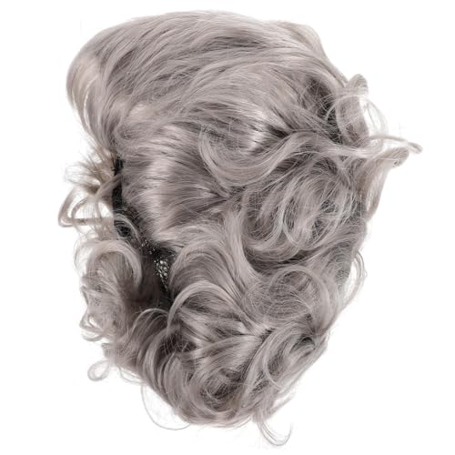TOYANDONA Old Lady Perücke Für Kostüm Cosplay Und Bühnenauftritte Realistische Seniorenfrisur Für Karneval Halloween Und Themenpartys von TOYANDONA