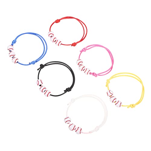 TOYANDONA Baseball Armband Geflochtene Handgelenksdekoration 30 Stück Sportarmband für Männer Frauen Kinder Baseballmuster Geschenkidee von TOYANDONA