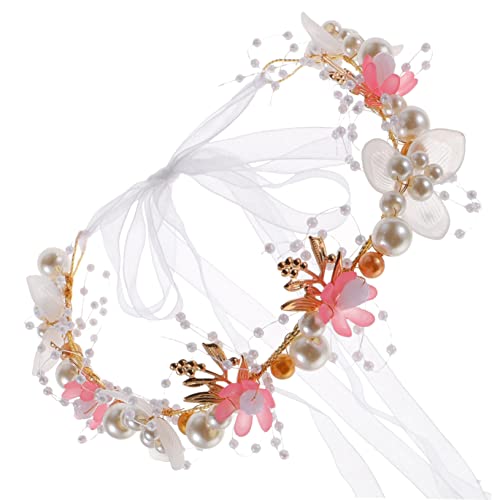 TOYANDONA Stirnband Kleinkind Blumenkrone Haarschmuck Muscheln Kopfkette Silber Haarschmuck Grün Kinder Haarschmuck Blumenstirnbänder Für Frauen Mädchen Europäischer Stil Perle Kristall von TOYANDONA