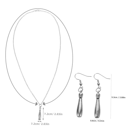 TOYANDONA Bowling Schmuckset Damen Halskette Ohrstecker Robust Langlebig Bowlingstil Prom Party Schmuck Für Mädchen Frauen von TOYANDONA