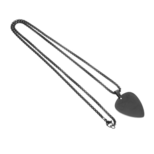 TOYANDONA Edelstahl Halskette mit Gitarren plektrum Anhänger Schwarz Langlebig und Rostfrei Modisches Unisex Schmuckstück für Damen und Herren Vielseitig Kombinierbar und Stilvoll von TOYANDONA