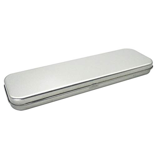 TOYANDONA Federmäppchen Metall Bleistift Box Schreibwaren Fall rechteckige Aufbewahrungskoffer für Studenten (Silber Silver von TOYANDONA