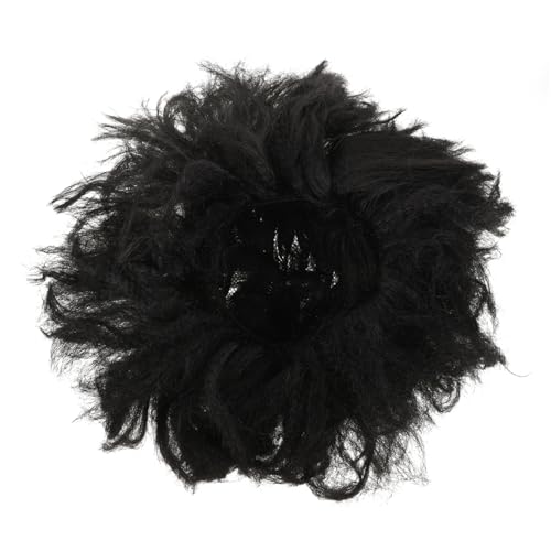 TOYANDONA Flauschiger Kopfbedeckung Halloween-Perücke Männer Cosplay Perücke Männerperücken aus Echthaar kurze Perücken Cosplay lockige Perücke menschliches Haar chemische Faser Schwarz von TOYANDONA