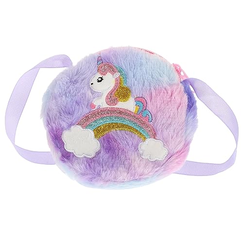 TOYANDONA Aufbewahrungstasche Für Münzen Einhorn Umhängetasche Aufbewahrungsbeutel Umhängetasche Mit Einhorn Cross-Body-umhängetasche Mini-umhängetasche Handy Mädchen Schultertasche Plüsch von TOYANDONA