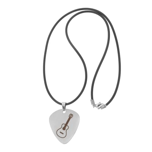 TOYANDONA Guitar Pick -Anhänger charms anhänger gitarre Rockschmuck für Herren Guitae nimmt Halskette Picks Pendant Herren Musikkette eingravierter Anhänger Halskette auswählen Stahl Silber von TOYANDONA
