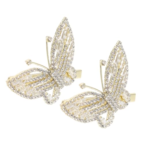 TOYANDONA 2stücke Glitzernde Schmetterlings-haarspangen Mit Strasssteinen Für Damen Und Mädchen Schmetterlings-haarschmuck Strass-haarspangen Kleine Haarspange von TOYANDONA