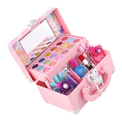 TOYANDONA Kinderkosmetik Kinderkosmetikspielzeug Kinder-Make-Up-Spielset Kosmetikkoffer Für Kleine Mädchen Spielzeug Für Mädchen Kinderspielzeug Make-Up-Set Für Kinder von TOYANDONA