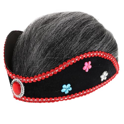 TOYANDONA Kinderperücke Ältere Dame Perücke Frau Claus Kostüm Cosplay altes Oma-Kostüm Perücken für Kinder Oma-Dutt-Perücken alte Damenperücken graue Oma-Perücken Oma Perücken Kunsthaar rot von TOYANDONA