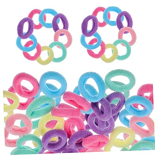 TOYANDONA 80st Haargummi Für Kinder Haargummis Für Kinder Elastische Haargummis Kleiner Frottee-pferdeschwanz Kleinkind-haargummis Für Mädchen Baby Stoff Koreanische Version Gummiband von TOYANDONA